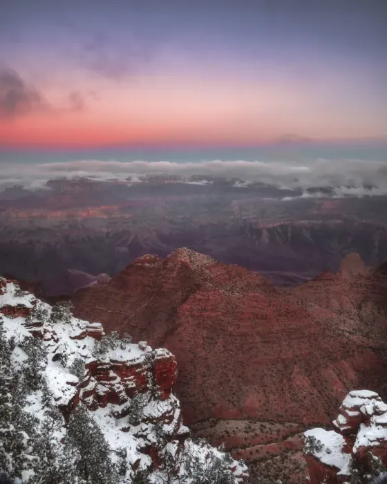 Framed Print : USA, Arizona, Grand Canyon. Winter sunrise on canyon Framed Print : USA, Arizona, Grand Canyon. Winter sunrise on canyon