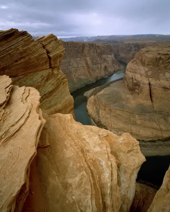 Framed Print : USA, Arizona. Horseshoe Bend showing erosion by the Colorado River