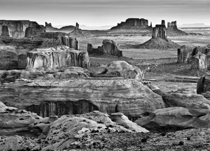 Framed Print : USA, Arizona, Monument Valley Navajo Tribal Park, View from Hunts Mesa at dawn
