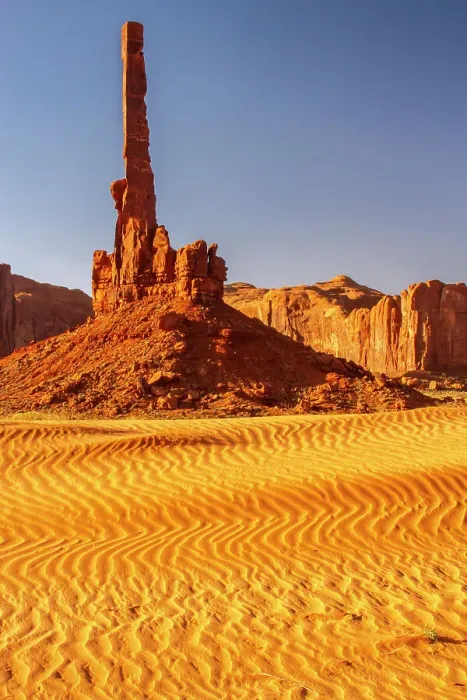 Framed Print : USA, Arizona, Monument Valley Navajo Tribal Park. Eroded formations and sand dunes