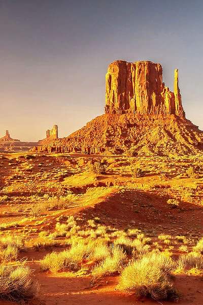 USA, Arizona, Monument Valley Navajo Tribal Park. The Mittens formations