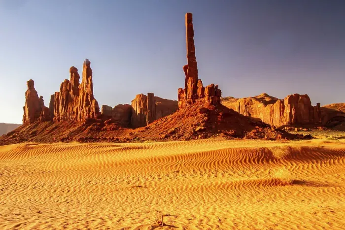 Framed Print : USA, Arizona, Monument Valley Navajo Tribal Park. Eroded formations and sand dunes