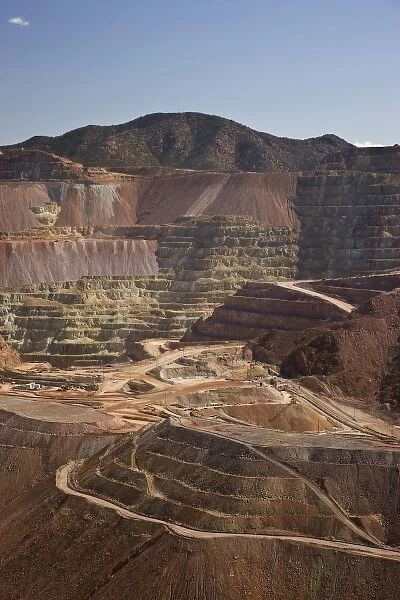 USA, Arizona, Morenci. View of open pit copper mine