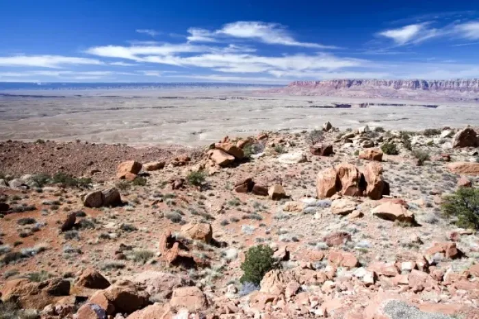 Framed Print : USA, Arizona, Navajo Reservation. Desert landscape on the Navajo reservation south of Page, Arizona