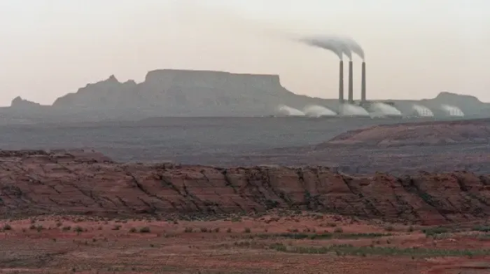 Framed Print : USA, Arizona, Page. Navajo Generating Station, a coal-fired powerplant with a power Framed Print : USA, Arizona, Page. Navajo Generating Station, a coal-fired powerplant with a power