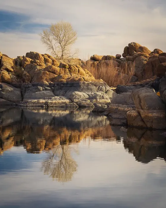 Framed Print : USA, Arizona, Prescott. Rock formations and Watson Lake. ©Jay O'Brien  /  Jaynes Gallery  /  DanitaDelimont.com