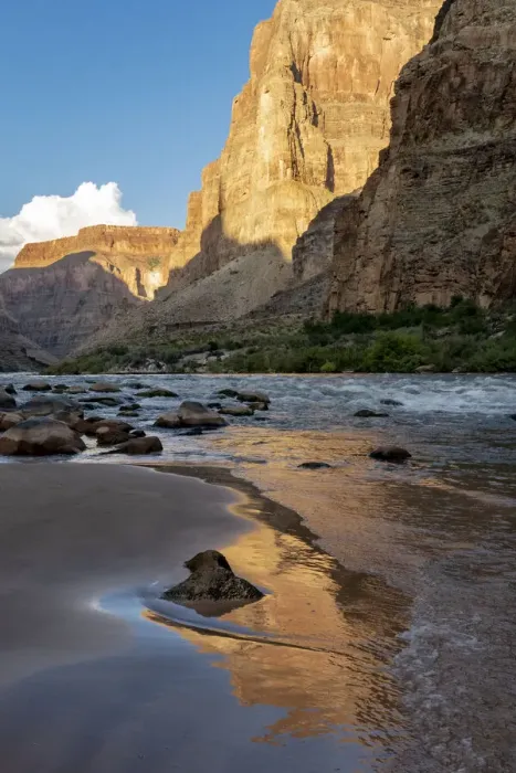 Framed Print : USA, Arizona. Reflections on the beach, Colorado River, Grand Canyon National Park Framed Print : USA, Arizona. Reflections on the beach, Colorado River, Grand Canyon National Park