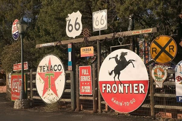 USA, Arizona, Sedona: Antique Advertising Signs Sedona Antique  /  Craft Market