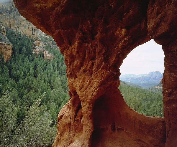 USA; Arizona; Sedona; A natural sandstone and the backcounty of Sedona