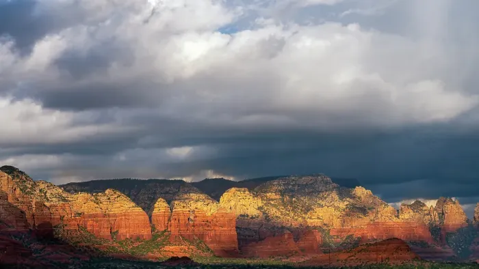 Framed Print : USA, Arizona. Sunrise panoramic on mountain and valley landscape. ©Jay O'Brien  /  Jaynes Gallery  /  DanitaDelimont.com