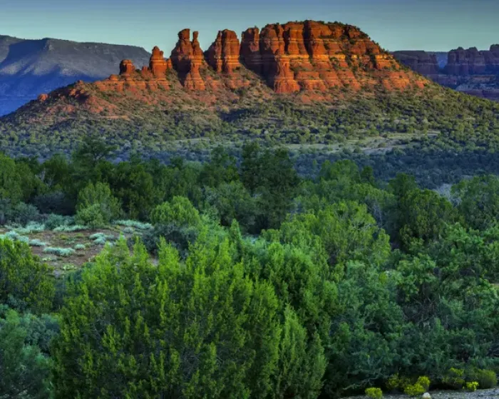 Framed Print : USA, Arizona. Sunset landscape in Red Rocks State Park