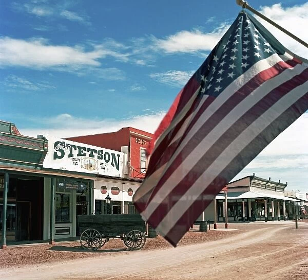 USA, Arizona, Tombstone. Allen Street, where most of the historic buildings of the town