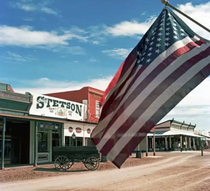 Framed Print : USA, Arizona, Tombstone. Allen Street, where most of the historic buildings of the town Framed Print : USA, Arizona, Tombstone. Allen Street, where most of the historic buildings of the town