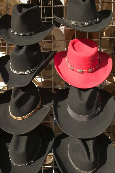 USA-ARIZONA-Tucson: 4th Avenue Street Fair Red Hats & Cowboy Hats