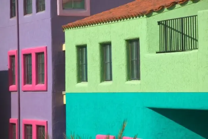 Framed Print : USA, Arizona, Tucson: Downtown: La Placita Complex Colorful Building Detail Framed Print : USA, Arizona, Tucson: Downtown: La Placita Complex Colorful Building Detail