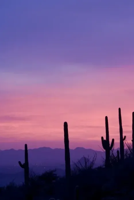 Framed Print : USA, Arizona, Tucson. Purple sunset on Avra Valley as seen from Tortolita Mountains