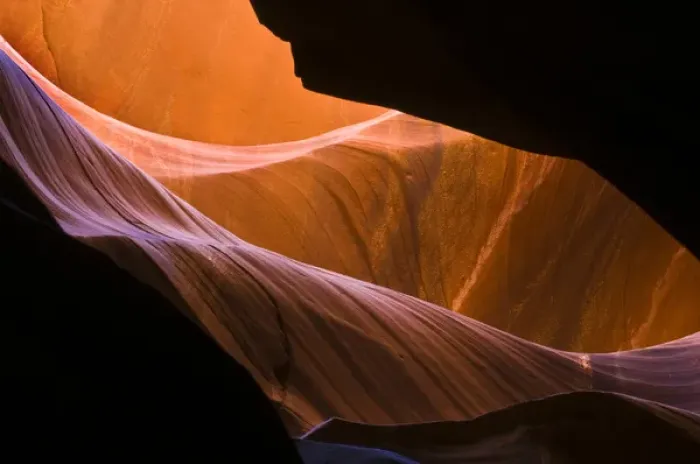 Framed Print : USA, Arizona, Upper Antelope Canyon. Sandstone formations in slot canyon. Credit as