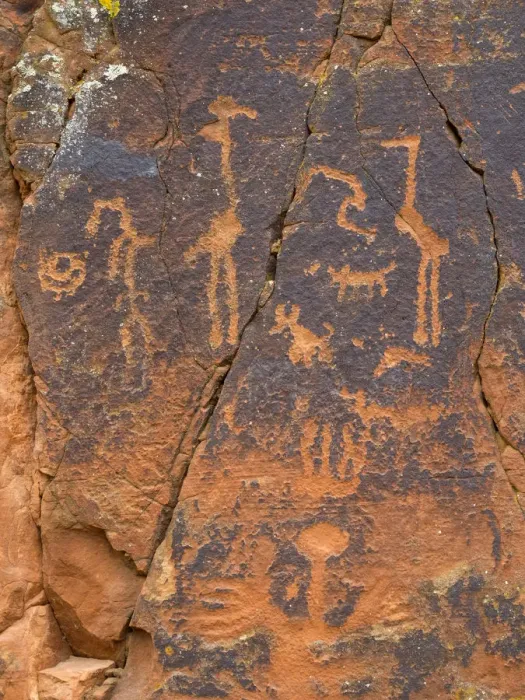 Framed Print : USA, Arizona, V-Bar V-Heritage Site, Petroglyphs, made AD 1450-1800