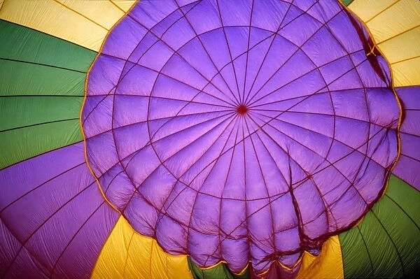 USA, Arizona, Val Vista. A hot-air balloon fills slowly at a balloon festival at
