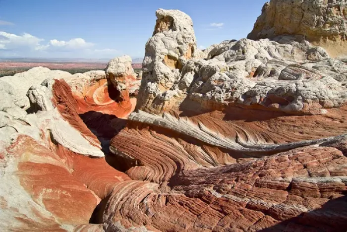 Framed Print : USA, Arizona, Vermilion Cliffs National Monument. Swirling red and white sandstone