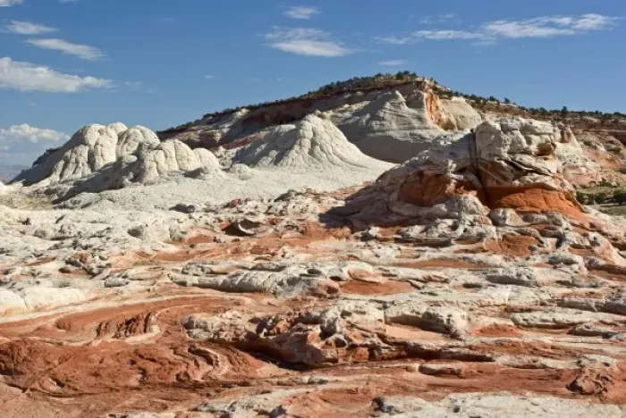 Framed Print : USA, Arizona, Vermilion Cliffs National Monument. Red and white toned sandstone formations