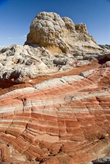 Framed Print : USA, Arizona, Vermilion Cliffs National Monument. White monolithes on red and white Framed Print : USA, Arizona, Vermilion Cliffs National Monument. White monolithes on red and white