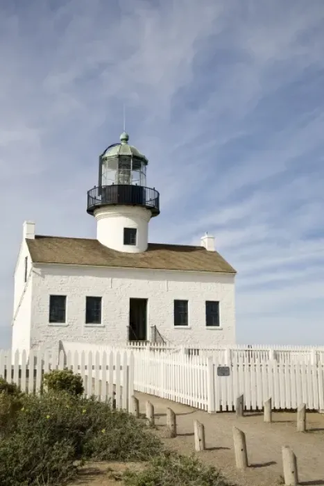 Framed Print : USA, CA, San Diego. Lighthouse at Cabrillo National Monument, Point Loma