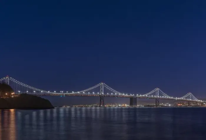 Framed Print : USA, CA, San Francisco, Bay Bridge at Twilight Framed Print : USA, CA, San Francisco, Bay Bridge at Twilight