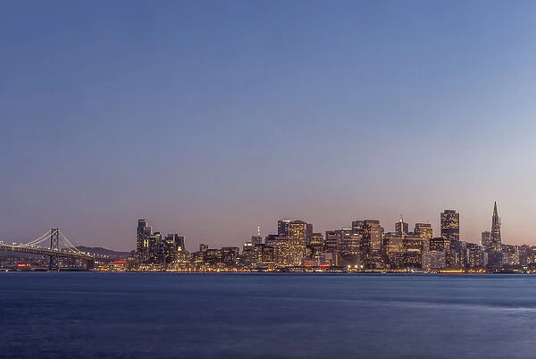 USA, CA, San Francisco, Downtown Skyline at Twilight