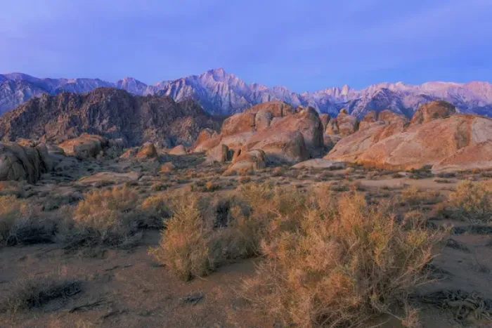 Framed Print : USA, California, Alabama Hills. View of Lone Pine Peak and Mount Whitney. Credit as