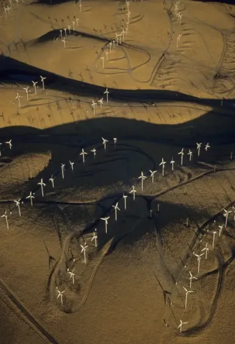 Framed Print : USA, California, Altamont Pass, aerial of wind generators on dry hillside Framed Print : USA, California, Altamont Pass, aerial of wind generators on dry hillside
