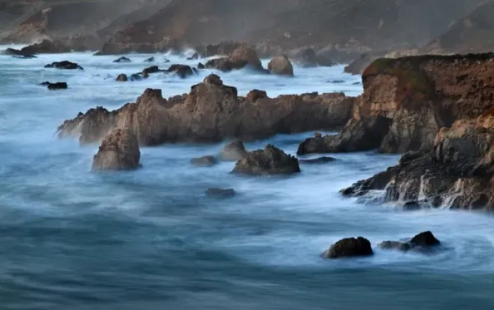 Framed Print : USA, California, Big Sur, Dusk at Soberanes Cove in Garrapata State Park