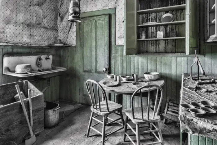 Framed Print : USA, California, Bodie. Inside an abandoned home Framed Print : USA, California, Bodie. Inside an abandoned home