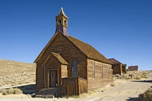 USA, California, Bodie State Historic Park, Old church in Bodie gold mining ghost town