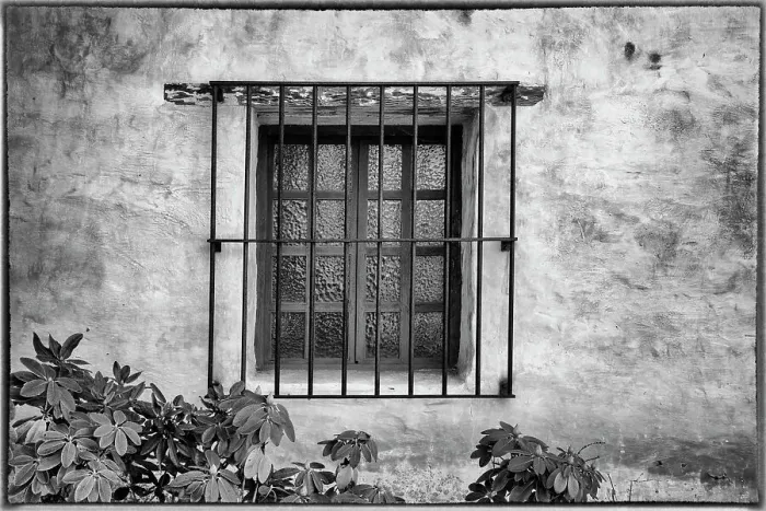 Framed Print : USA, California, Carmel. Inside the grounds at the Carmel Mission Basilica Museum