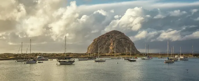 Framed Print : USA, California, Central Coast, Morro Bay, Panoramic view of sunset storm clouds over the harbor Framed Print : USA, California, Central Coast, Morro Bay, Panoramic view of sunset storm clouds over the harbor