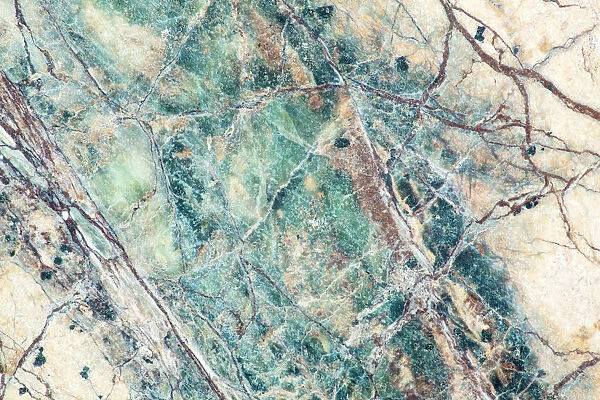 USA, California. Detail of cut slab of marble rock