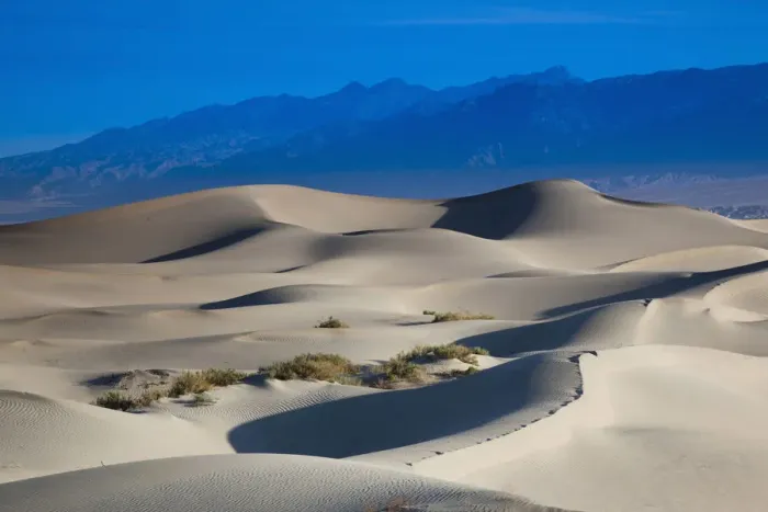 Framed Print : USA, California, Death Valley National Park, Mesquite Flat Sand Dunes, dawn