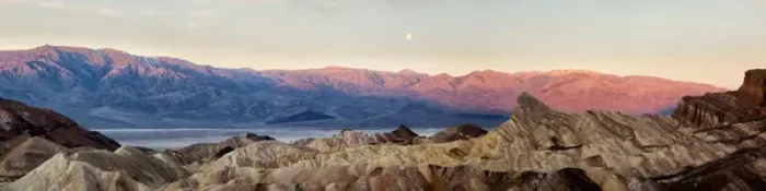 Framed Print : USA, California, Death Valley National Park, Panoramic view of moon setting at sunrise Framed Print : USA, California, Death Valley National Park, Panoramic view of moon setting at sunrise