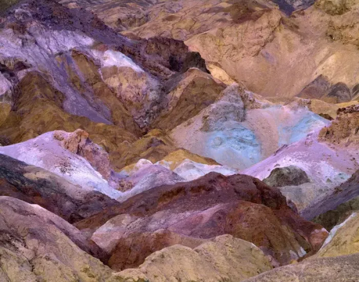 Framed Print : USA, California, Death Valley National Park, Layers of colored rock at Artist s