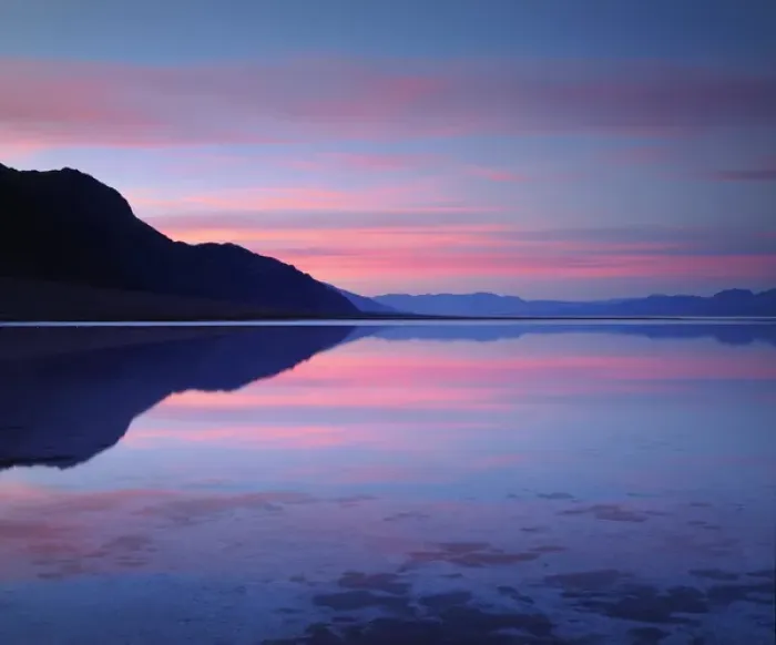 Framed Print : USA; California; Death Valley National Park. ; Badwater at dawn Framed Print : USA; California; Death Valley National Park. ; Badwater at dawn