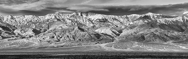 USA, California, Death Valley National Park. Panoramic view of alluvial fan coming out of Panamint Mountain Range