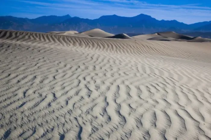 Framed Print : USA, California, Death Valley National Park, Mesquite Flat Sand Dunes, dawn