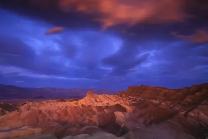 Framed Print : USA, California, Death Valley National Park. Dramatic sunrise at Zabriskie Point