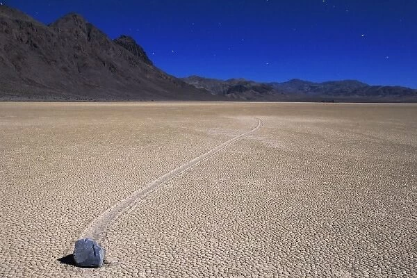 USA, California, Death Valley National Park. Close-up of a mysterious sliding rock