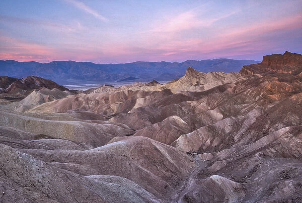 USA, California, Death Valley. Sunrise over Zabriskie Point