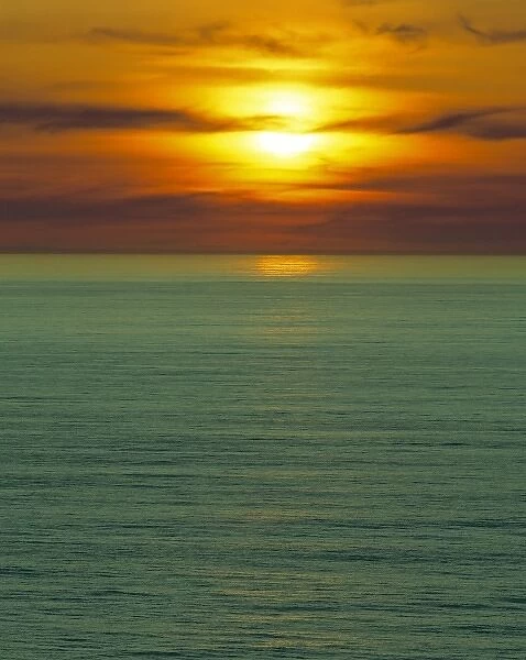 USA, California, Del Norte Co. A sunset inspires oil painters on the Del Norte Coast