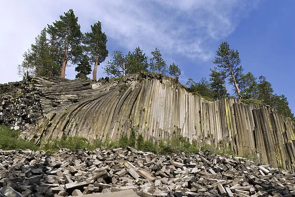 USA, California, Devils Postpile National Monument. Basalt column formations