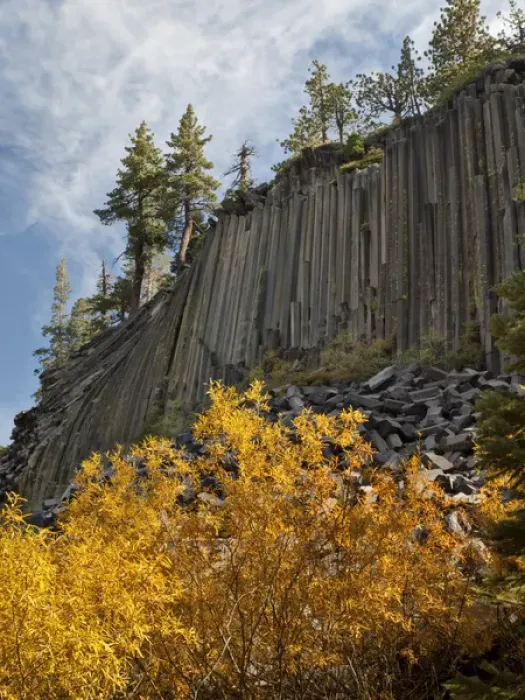 Framed Print : USA, California, Eastern Sierra, Devils Postpile National Monument in autumn