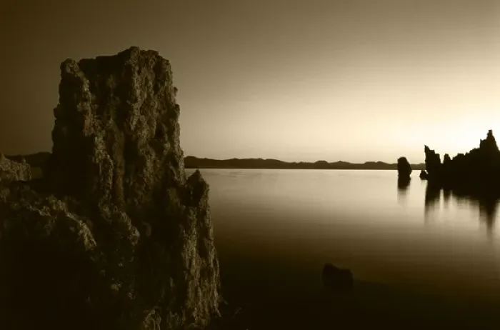 Framed Print : USA, California, Eastern Sierra, Mono Lake, Tufa rock formation at dawn in Mono Lake